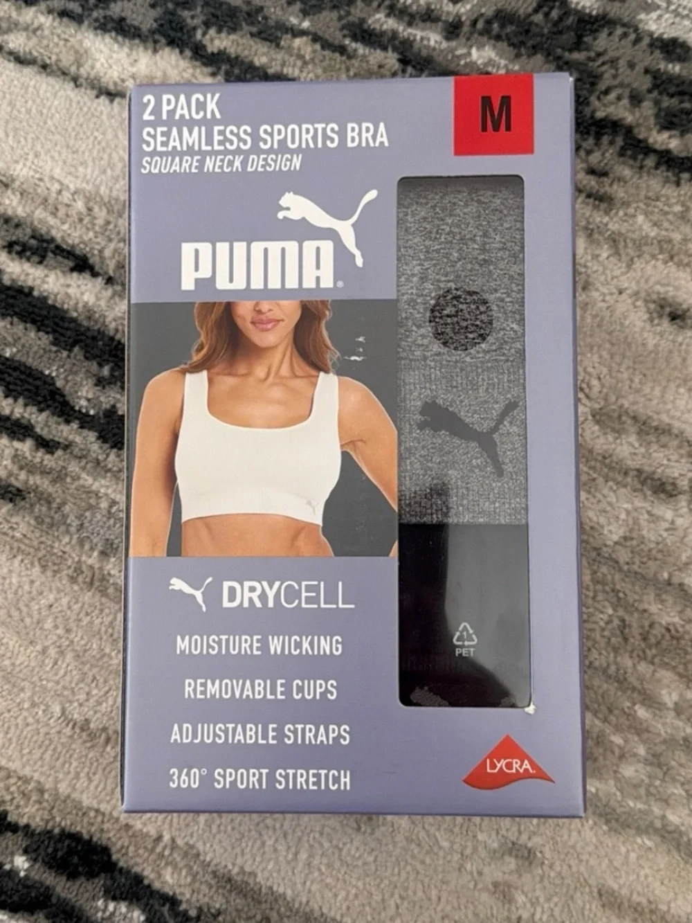 Puma Womens Seamless Drycell Sports Bra 2 Pack NWT Size M Medium